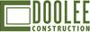 Logo for Doolee Construction. Green rectangular icon on the left and “DOOLEE” in bold green uppercase letters beside it; “CONSTRUCTION” in smaller green letters below “DOOLEE.”.